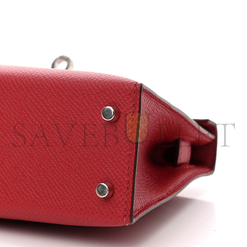 H**mes master mini kelly ii epsom rouge piment (19*12*5.5cm)
